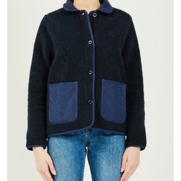 Alex Mill Jackets & Blazers - Alex Mill Sherpa Fleece Jacket in Navy Size Small